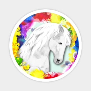 3D Horse Lovers Magical White Horse Magnet